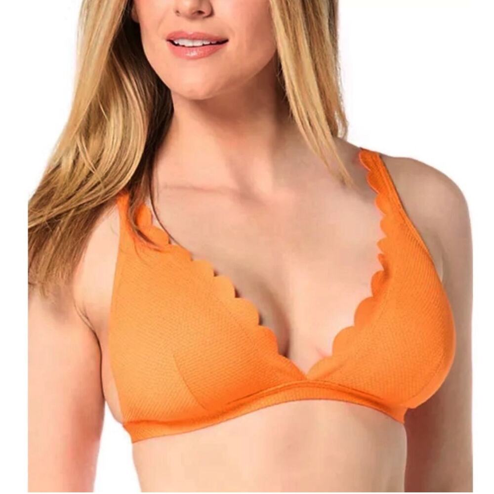 KATE SPADE New York NWT Satsuma Scalloped Pique Underwire Bikini Top Bra Size XS